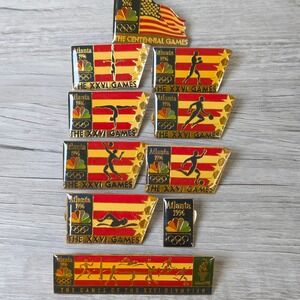 Atlanta 1996 Olympic Games NBC Enamel Pin Lot (10) – XXVI Centennial Sports Set"
